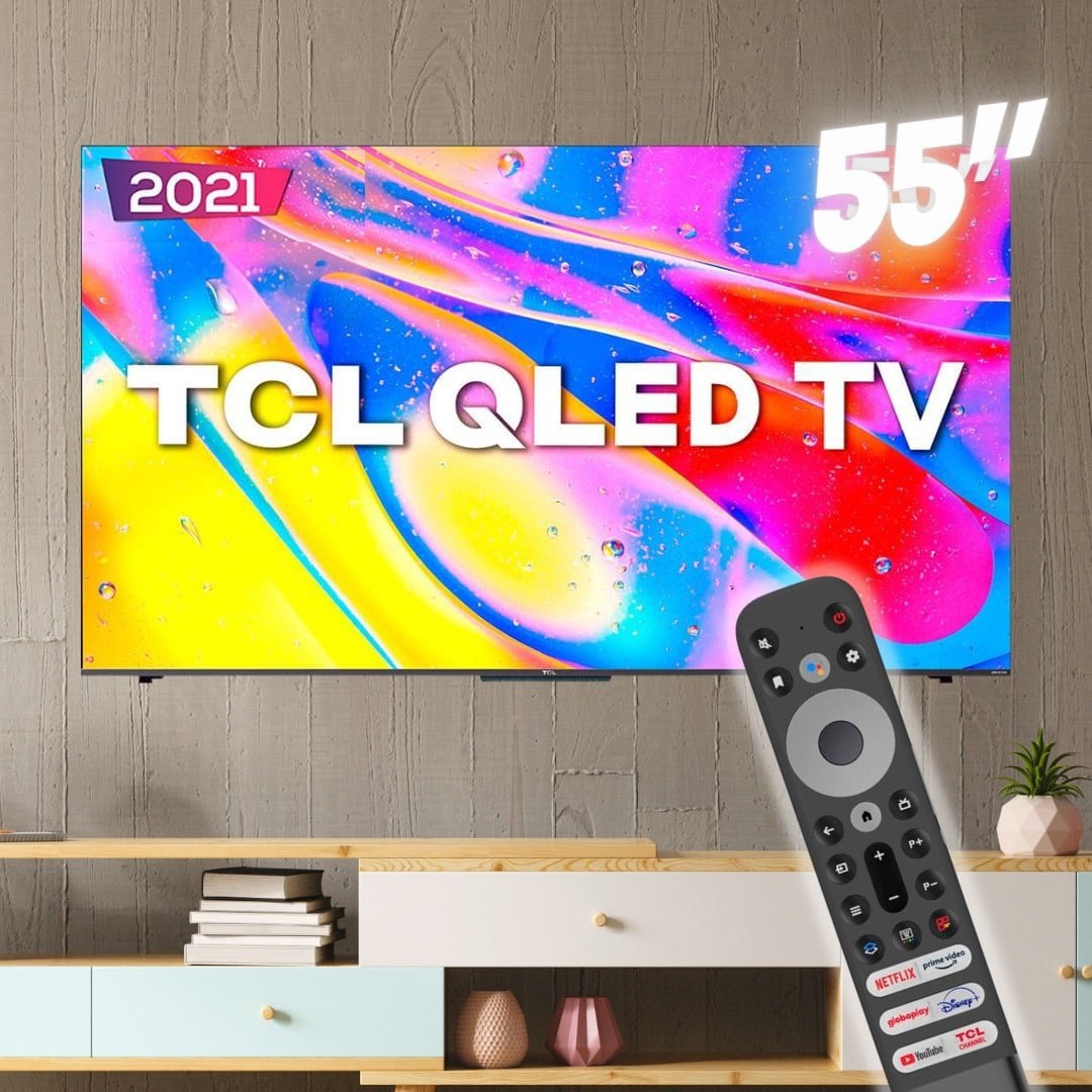 Smart TV QLED 55" 4K TCL Google TV 55C725 UHD, Dolby Vision Atmos