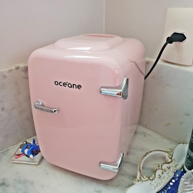 Mini Geladeira Rosa Skincare Fridge 4l OCÉANE Promoções do Dia